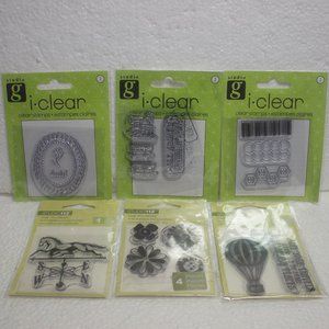 Set of 6 Packs of Clear Mini Stamps by Studio G and Studio 112